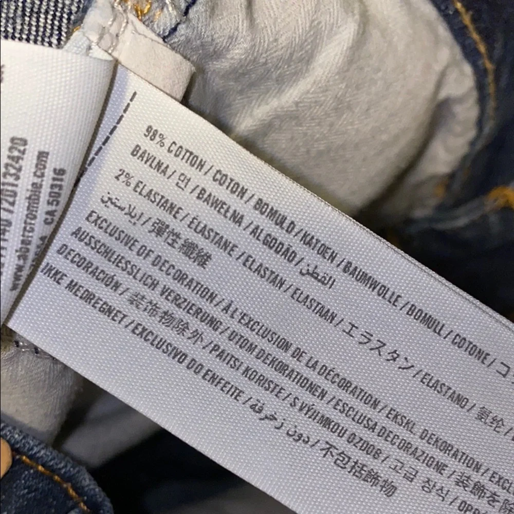 Abercrombie & Fitch Blue Jean Shorts High-Waisted Rolled Hem Size 0 - Picture 5 of 9